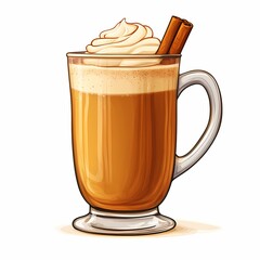 Cozy Cinnamon Cappuccino with Whipped Cream. The Perfect Autumn Beverage for Cafes