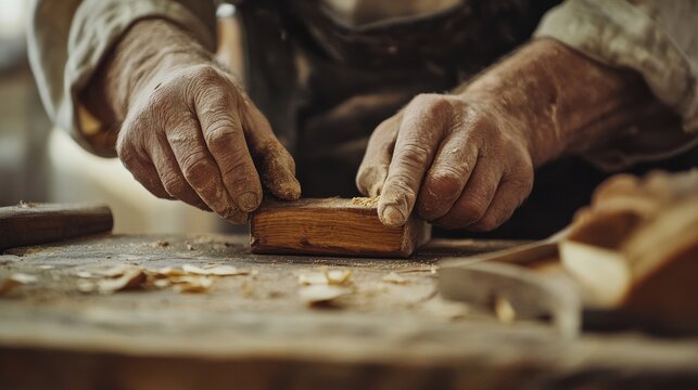 Carpenter restoring old wooden furniture. Featuring carpentry and restoration services