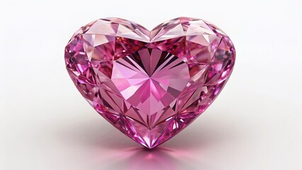 Pink Heart-Shaped Gem: A dazzling heart-shaped gemstone of radiant pink hue, meticulously faceted to capture and reflect light, creating an mesmerizing display of brilliance and elegance.