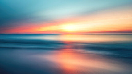 Obraz premium Stunning abstract ocean sunrise with vibrant colors and smooth gradients