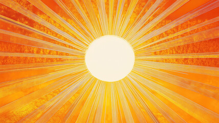 Fototapeta premium Radiant sunburst with golden rays in vivid orange and yellow hues