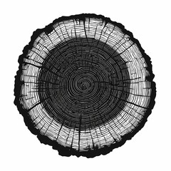 Eco-Friendly Abstract Tree Rings. Nature's Art in Black and White