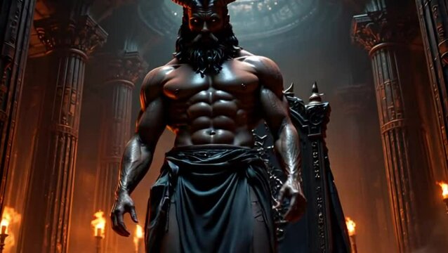 God Hades with Cerberus hellhound epic Greek mythology underworld