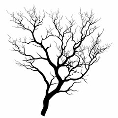 Fototapeta premium Isolated Black Tree Silhouette Vector. Nature-Inspired Art for Halloween & Winter