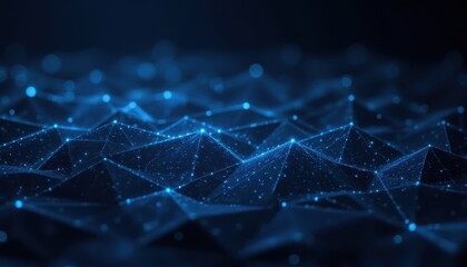 Obraz premium Abstract Background with Connection Dots Digital Space Illustration Dark Environment High-Tech Concept