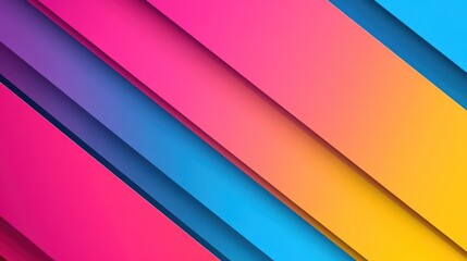 Fototapeta premium Vibrant Diagonal Color Stripes Abstract Background