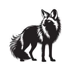 Obraz premium Minimalist Maned Wolf Vector Art - Maned Wolf Silhouette - Illustration of Maned Wolf - Maned wolf Design.