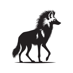 Minimalist Maned Wolf Vector Art - Maned Wolf Silhouette - Illustration of Maned Wolf - Maned wolf Design.