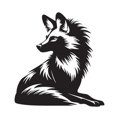 Minimalist Maned Wolf Vector Art - Maned Wolf Silhouette - Illustration of Maned Wolf - Maned wolf Design.