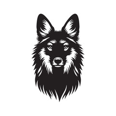 Naklejka premium Minimalist Maned Wolf Vector Art - Maned Wolf Silhouette - Illustration of Maned Wolf - Maned wolf Design.