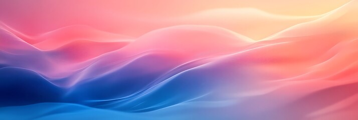 Obraz premium Dreamy minimalist gradient background in soft pastel tones with smooth transitions, ethereal glow, and subtle noise. Perfect for modern, calming designs.