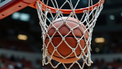 Basketball Shot Close-Up Indoor Arena Sports Photography Dynamic Atmosphere Action Angle Competitive Spirit