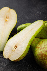 Pear ripe fruit juicy sweet fresh gourmet food background on the table rustic food top view copy space keto and paleo diet vegetarian and vegan food