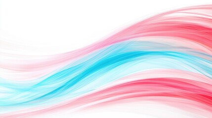 A digital illustration of abstract wave patterns in pink, blue, and white.