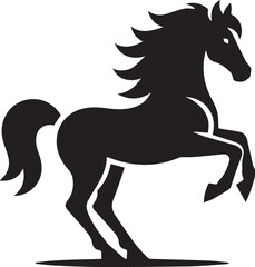 horse black and white