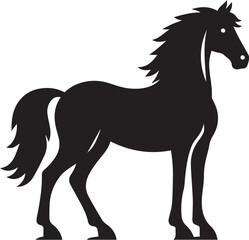 horse black and white