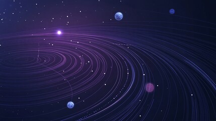 Obraz premium Illuminating Elegance: Abstract Line Art Depicting Planet Orbit Diagram