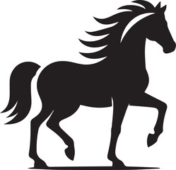 horse black and white