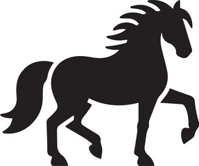 horse black and white