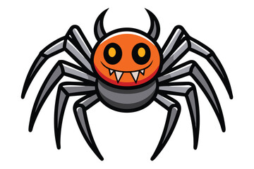 Halloween spider doodle on white background.