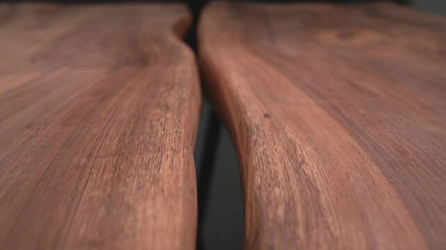 Wooden table. wooden boards. High quality 4K shooting.