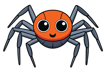 Halloween spider doodle on white background.
