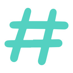 Obraz premium Hashtag Cute Doodle Shape