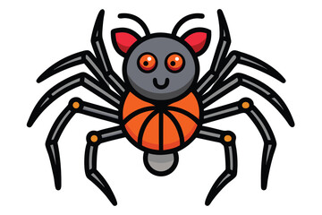 Halloween spider doodle on white background.
