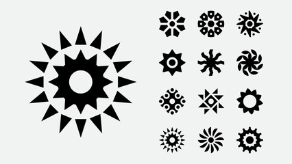 Bold Minimalism Geometric Sun Icons