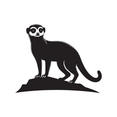 Meercat Silhouette - Minimal Meercat Design - Meercat Vector - Meercat Illustration.