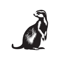 Meercat Silhouette - Minimal Meercat Design - Meercat Vector - Meercat Illustration.