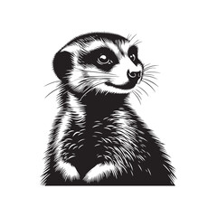 Meercat Silhouette - Minimal Meercat Design - Meercat Vector - Meercat Illustration.