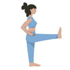 Illustration of yoga pose. Zen and harmony concept. Colored flat vector illustration isolated on white background.