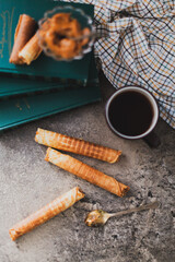delicious sweet food flour products, the work of a professional bakery.
