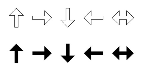 Arrow Icon Set. Arrow Vector Icon in line style design. Symbol of Arrow. Vector illustration. Flat Design.