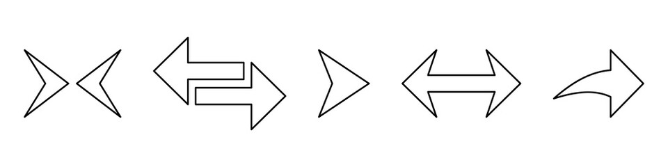 Arrow Icon Set. Arrow Vector Icon in line style design. Symbol of Arrow. Vector illustration. Flat Design.