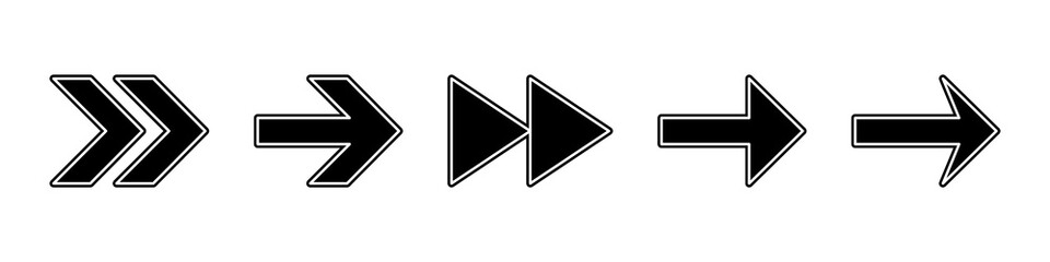 Fototapeta premium Arrow Icon Set. Arrow Vector Icon in line style design. Symbol of Arrow. Vector illustration. Flat Design.