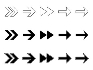 Arrow Icon Set. Arrow Vector Icon in line style design. Symbol of Arrow. Vector illustration. Flat Design.