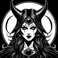 Ancient Mythical Devil Witch
