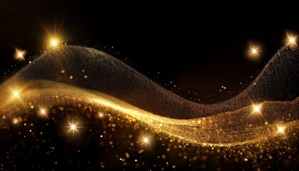 Abstract gold dust glitter star wave background