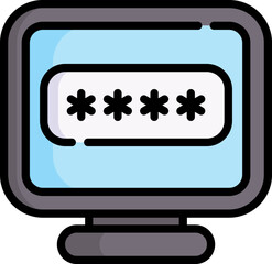 password Illustration on a white background     