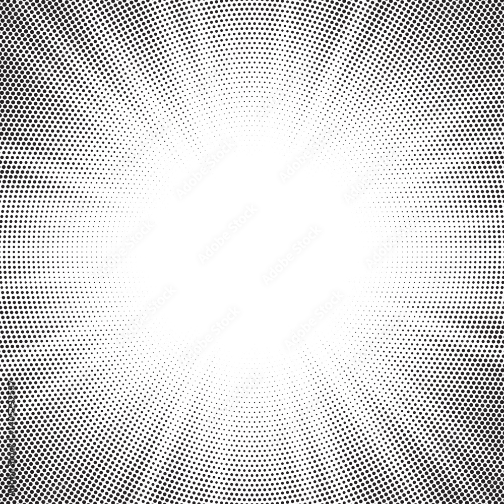 Fototapete Halftone dotted background. Halftone effect vector pattern. Circle dots isolated on the white background. 