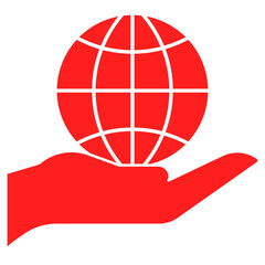 Hand with Earth Globe Ecology, Environmental Protection Icon Vector Illustration