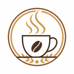 Design a vector logo for a coffee brand using a bold 