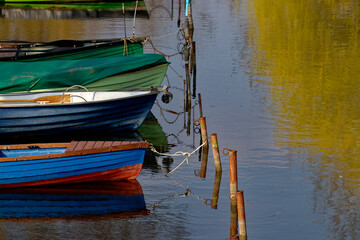 Colorful rowing boat.