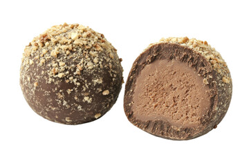 Indulge in decadent chocolate truffles rich creamy filling crunchy hazelnut topping exquisite dark chocolate shell