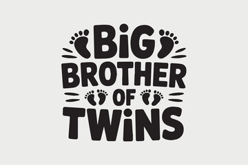 big brother of twins design vector