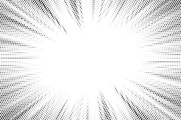 Halftone texture dot radial background, cartoon comic retro pop art dot border, halftone shadow