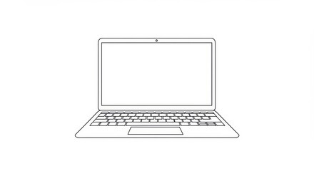 Open Laptop Outline