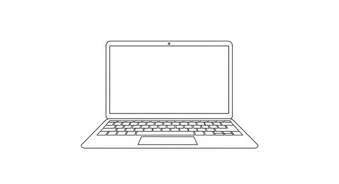 Open Laptop Outline